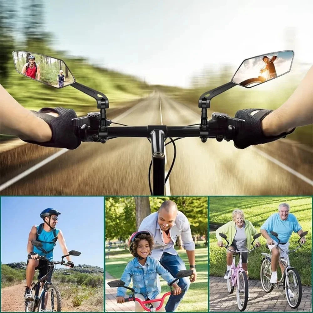 2X Cycling Bike Handlebar Mirror 22-25mm For Mountain Road Bike E-Bike Scooter N