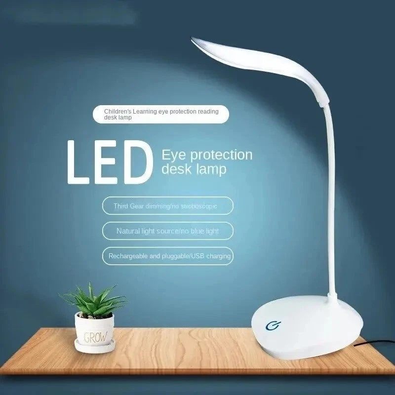 LED Desk Lamp Touch Dimmable USB Reading Light Eye Care for Office Bedroom Study