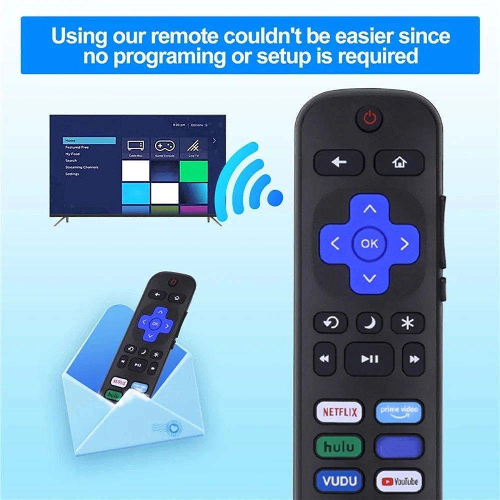 Replacement Remote Control for Roku TV Streaming Player IR Controller Compatible