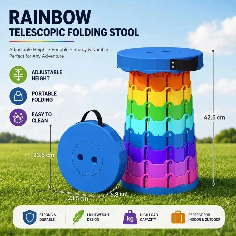 Folding Stool Portable Telescopic Chair Seat Camping Retractable Outdoor for Tra
