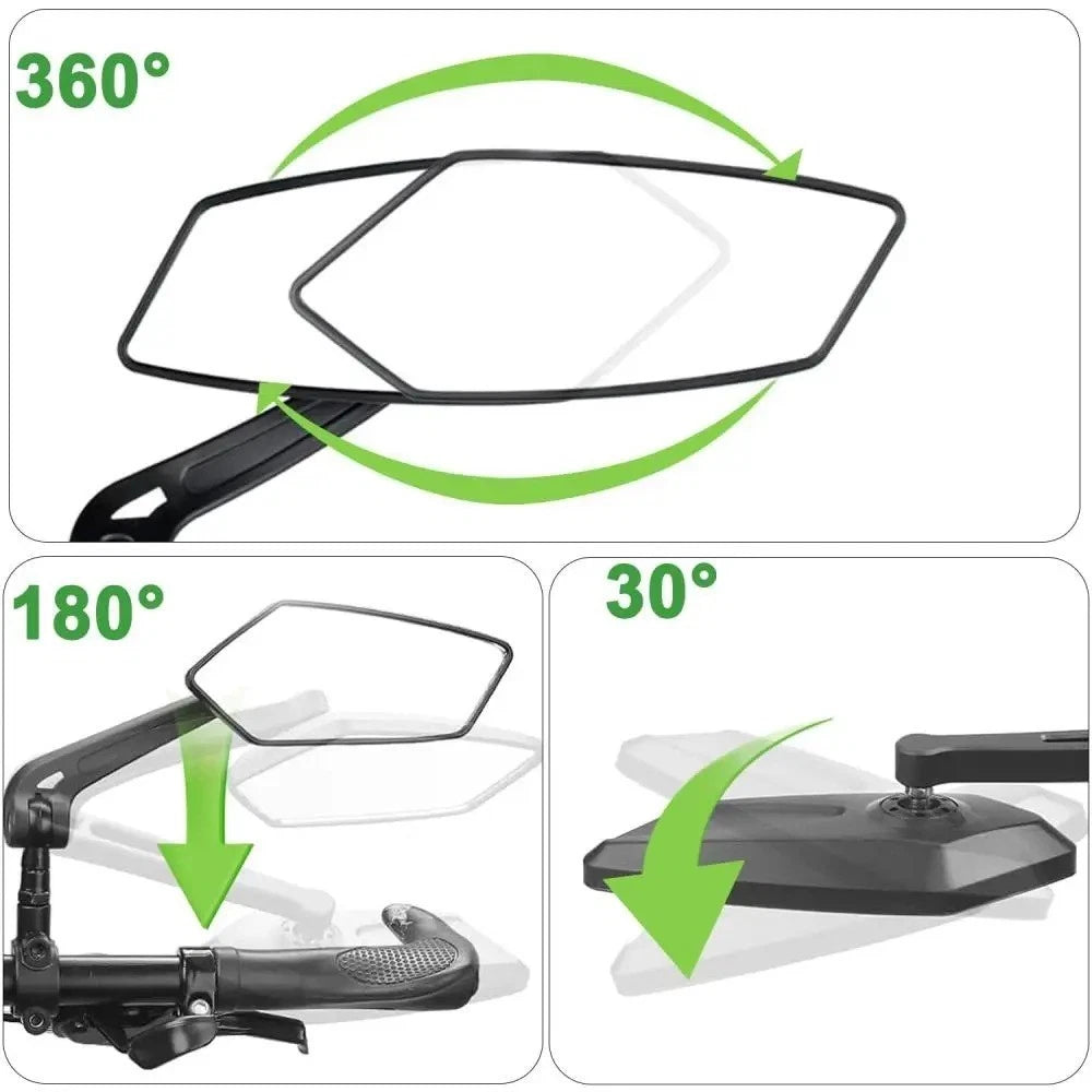 2X Cycling Bike Handlebar Mirror 22-25mm For Mountain Road Bike E-Bike Scooter N