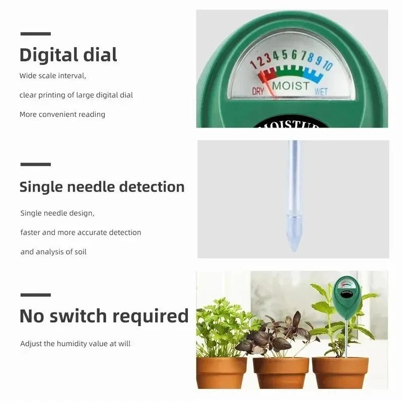 Soil Moisture Meter Plant Watering Tester Garden Soil Humidity Monitor Gauge