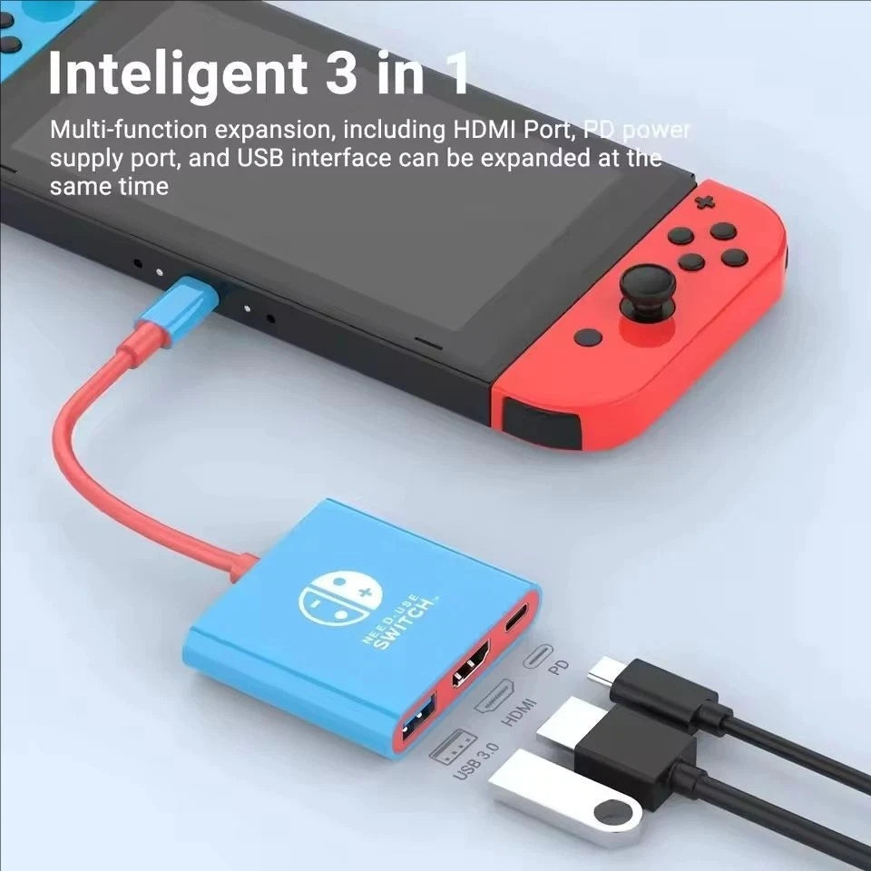 HDMI TV Dock For Nintendo Switch 1/2/OLED Docking Replacement Adapter Converter