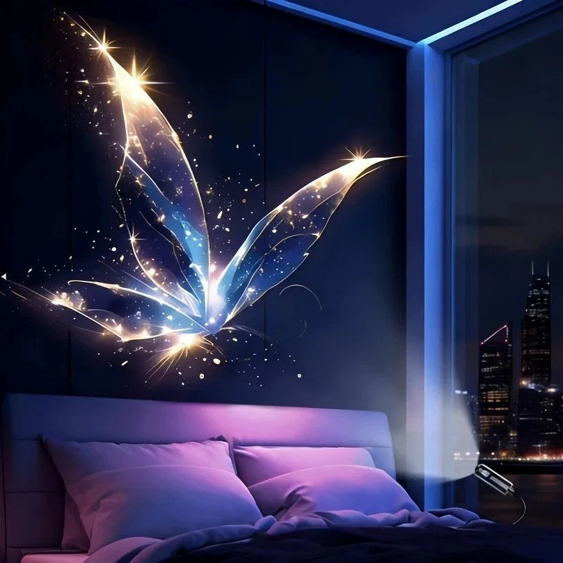 USB LED Projection Night Light Projector 3/6 Pattern Decorative Lamp Night Light