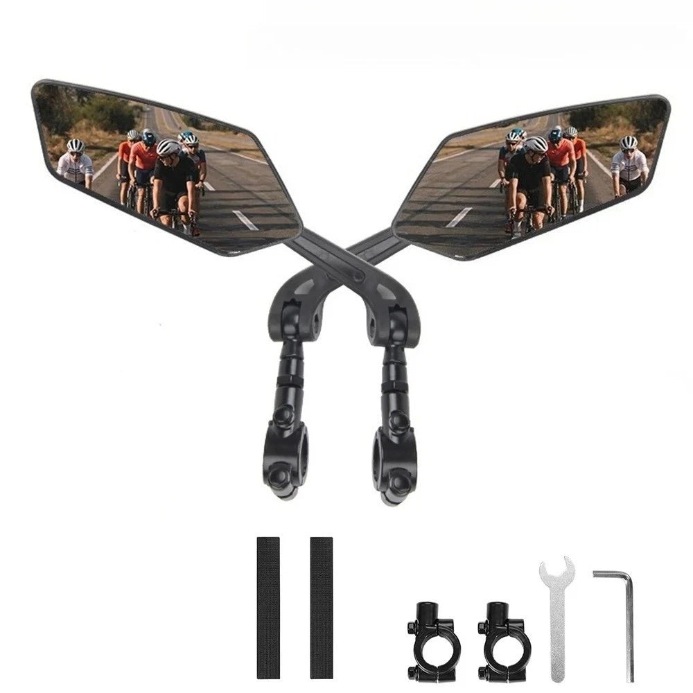 2X Cycling Bike Handlebar Mirror 22-25mm For Mountain Road Bike E-Bike Scooter N