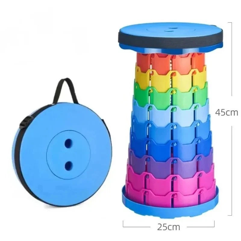 Folding Stool Portable Telescopic Chair Seat Camping Retractable Outdoor for Tra