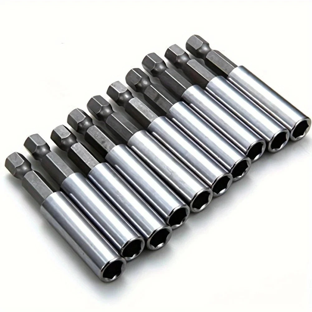 10Pcs Magnetic Bit Holder Extension 1/4in Hex Shank 60mm Drill Tool