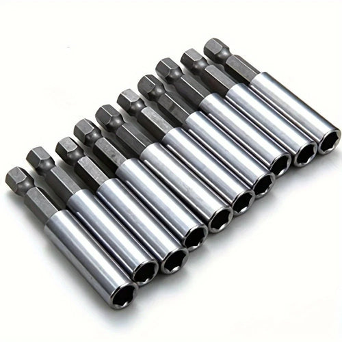 10Pcs Magnetic Bit Holder Extension 1/4in Hex Shank 60mm Drill Tool