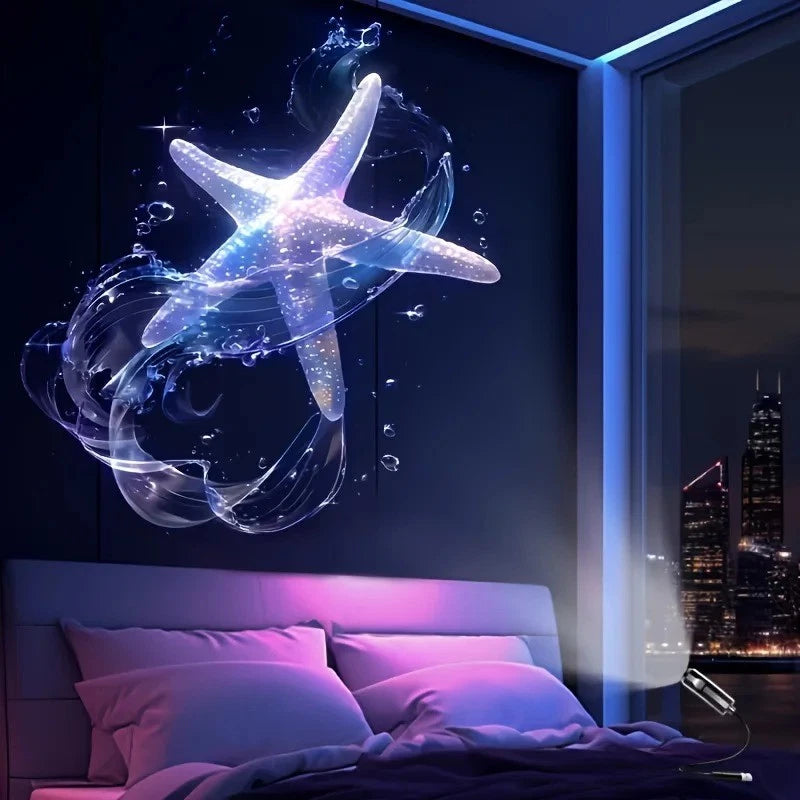 USB LED Projection Night Light Projector 3/6 Pattern Decorative Lamp Night Light