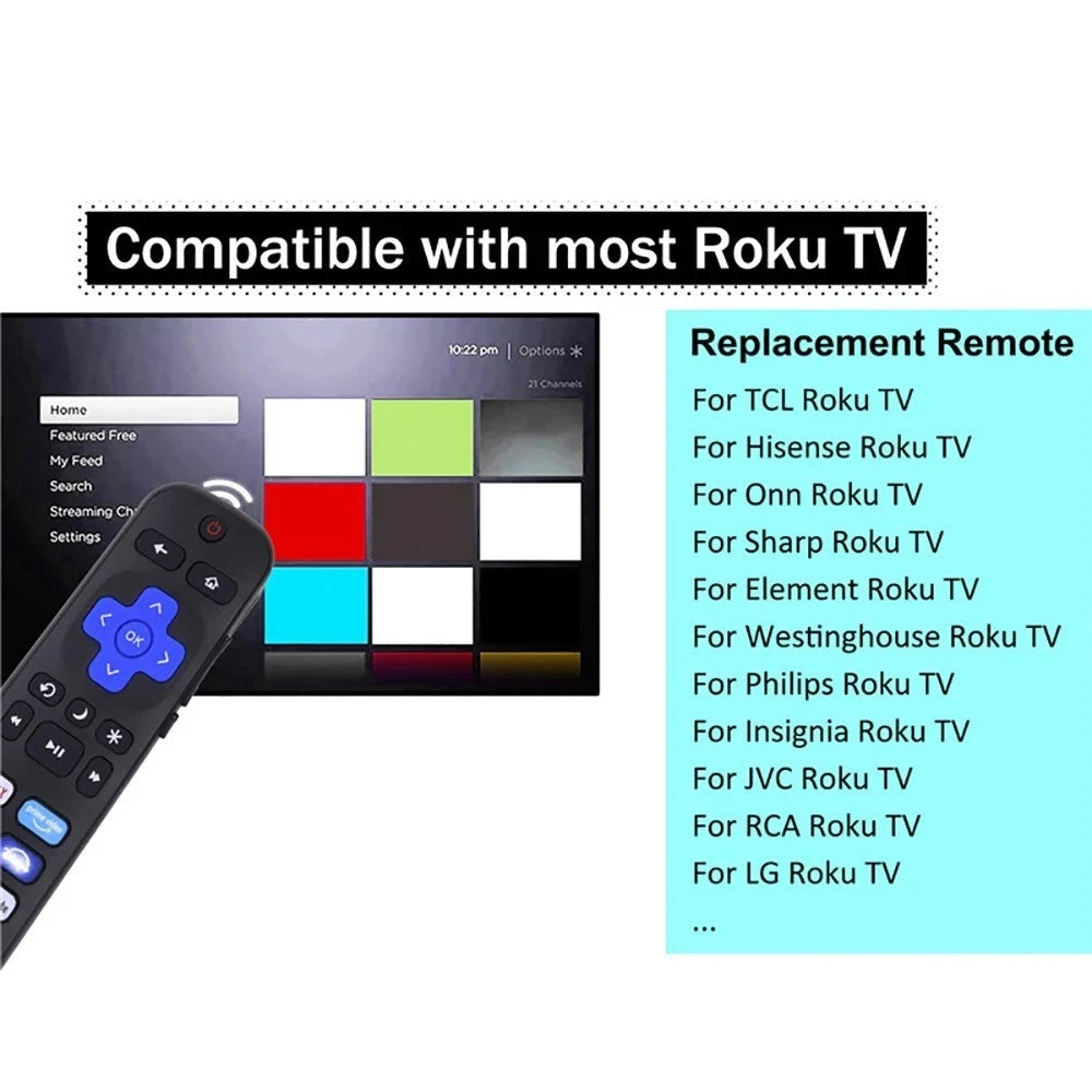 Replacement Remote Control for Roku TV Streaming Player IR Controller Compatible