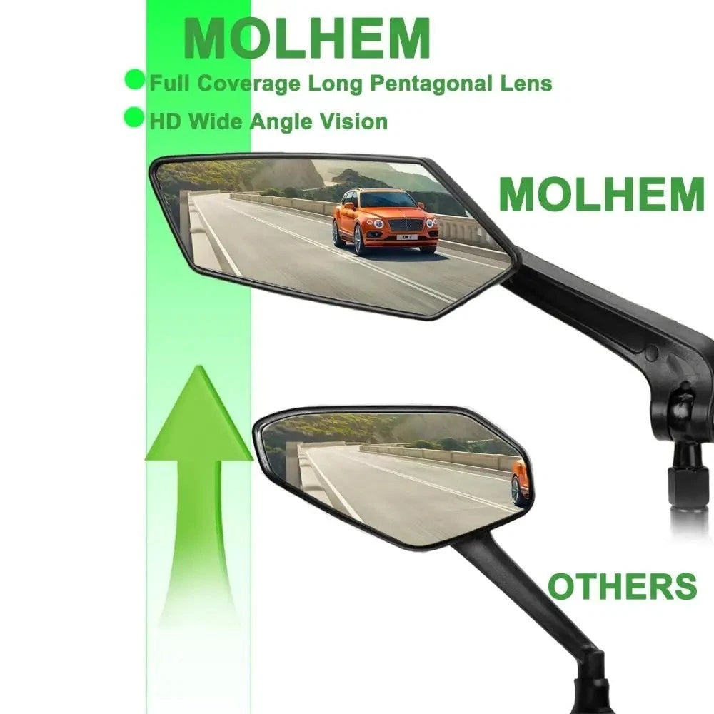 2X Cycling Bike Handlebar Mirror 22-25mm For Mountain Road Bike E-Bike Scooter N
