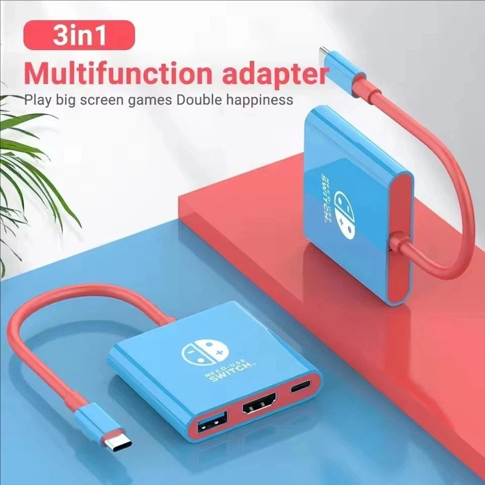 HDMI TV Dock For Nintendo Switch 1/2/OLED Docking Replacement Adapter Converter